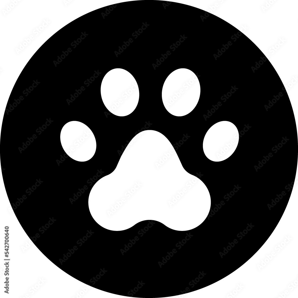 Fototapeta premium Dog footprint glyph icon