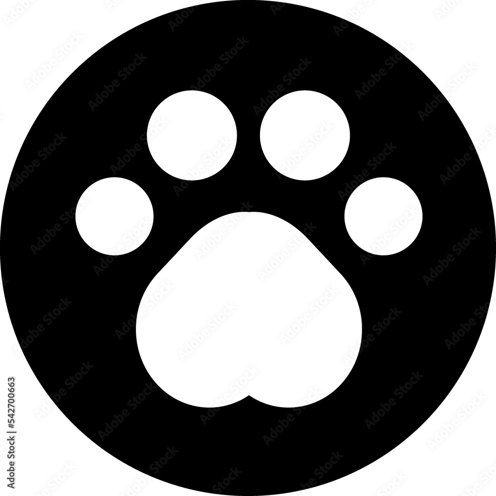 Obraz premium Dog footprint glyph icon