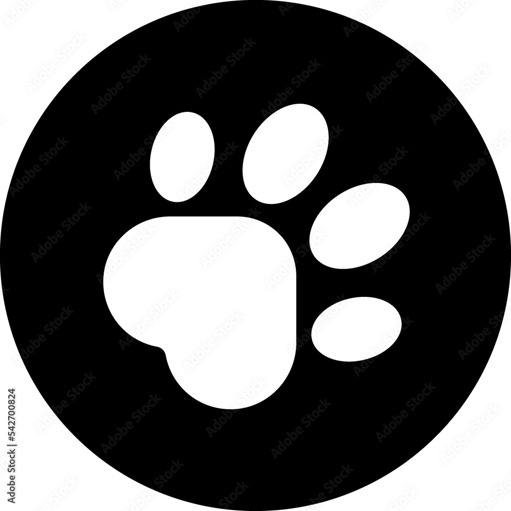 Fototapeta premium Dog footprint glyph icon