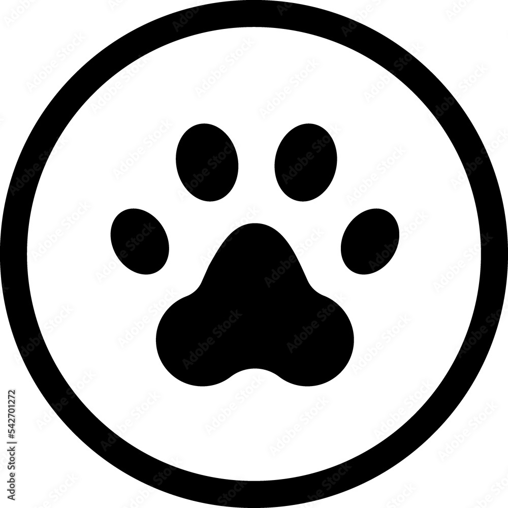 Fototapeta premium Dog, cat paw icon