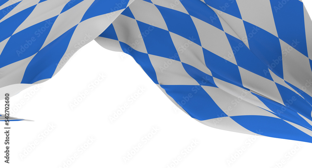 Flag of Bavaria, Germany. 3D rendering illustration of waving sign symbol. Flag of Bavaria, Germany. 3D rendering illustration of waving sign symbol.