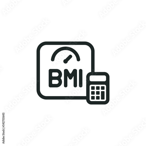 Weight scale and a calculator icon isolated on white background