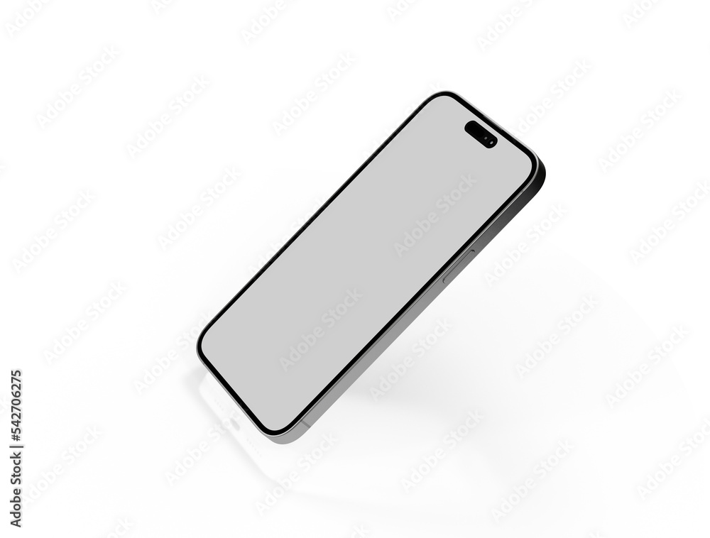 Modern glass smartphone hanging over the table Modern glass smartphone hanging over the table