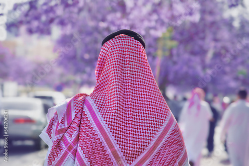 Saudi man in traditional wearing at Abha festival  photo