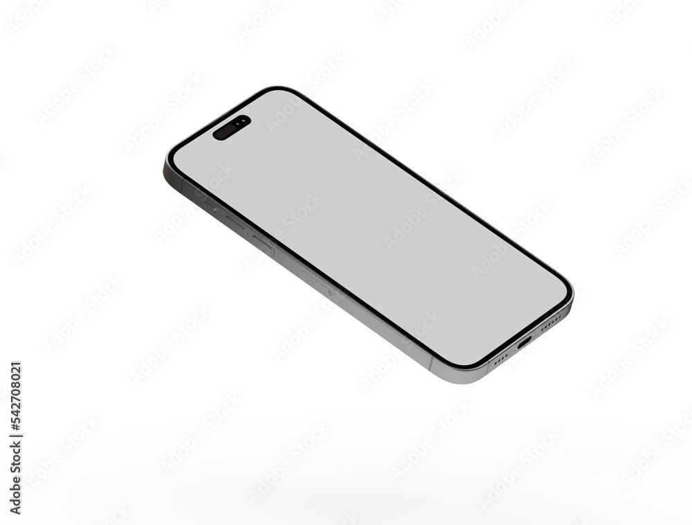 Modern glass smartphone hanging over the table Modern glass smartphone hanging over the table