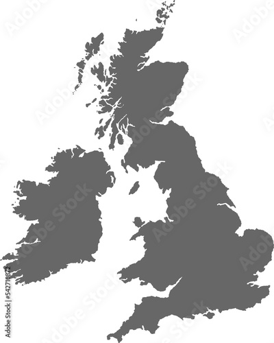 Map of Great Britain. UK map, PNG illustration