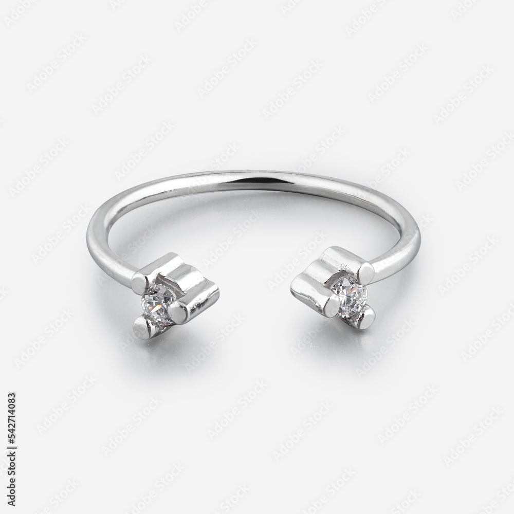 silver ring on light gray background silver ring on light gray background