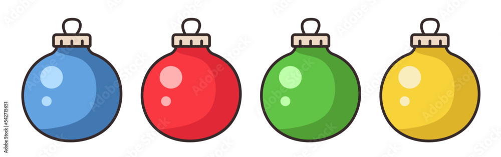 Christmas ornaments. Set of Christmas balls. Vector illustration isolated on white background. Christmas ornaments. Set of Christmas balls. Vector illustration isolated on white background.