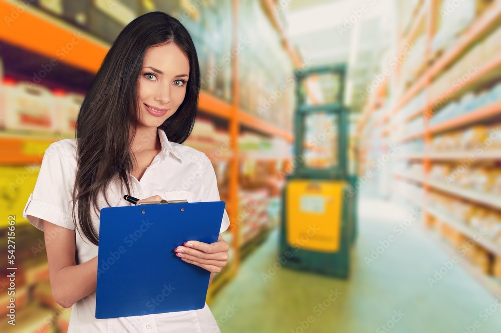 Young warehouse worker. Logistic concept. Young warehouse worker. Logistic concept.