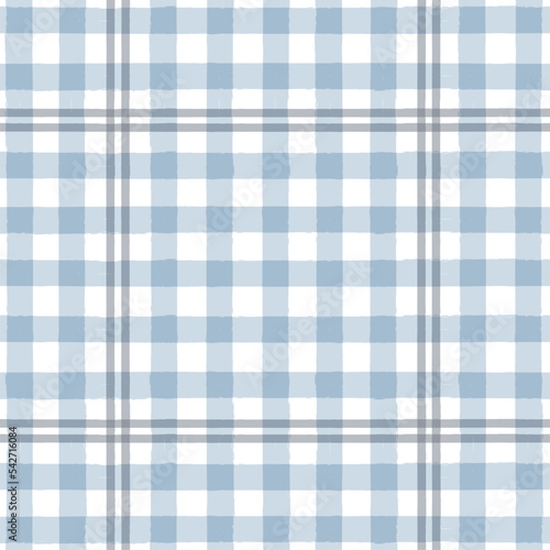 Gingham seamless pattern. watercolor plaid stripes, Vector checkered paint brush lines. Tartan texture for spring picnic table cloth, shirts, plaid, clothes, blankets, paper.