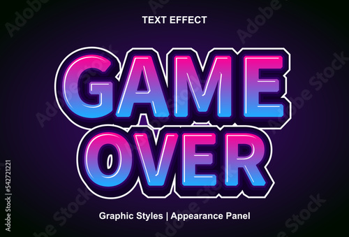 game over text effect with graphic style and editable.