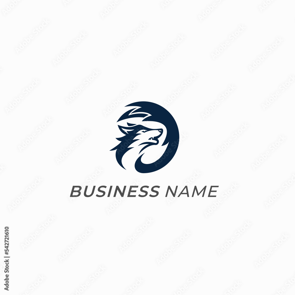 design logo combine wolf and tail design logo combine wolf and tail