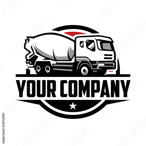 Concrete Truck Company Emblem Logo Vector Isolated