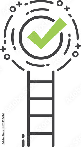 A ladder that leads straight to purpose and success, icon, vector.