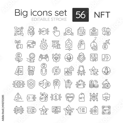 Obraz na plátně NFT RGB linear icons set