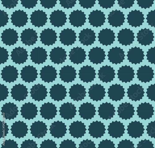 Simple seamless pattern design with blue dark and light colors with geometric stars 