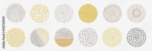 Scribble texture pattern circle set. Hand drawn line texture, doodle decorative spiral, scribble graphic round element. Circle pen drawn brush grunge texture. Vector illustration