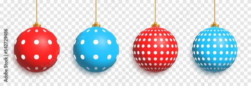 Vector set of toys for the Christmas tree png. Ball on the christmas tree png, multicolored balls. Christmas decoration.
