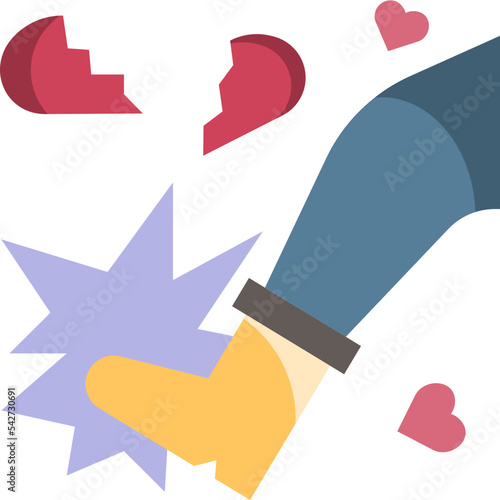 Kick heart icon