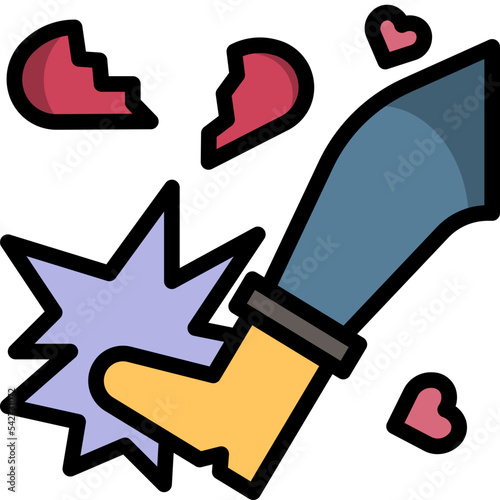 Kick heart icon