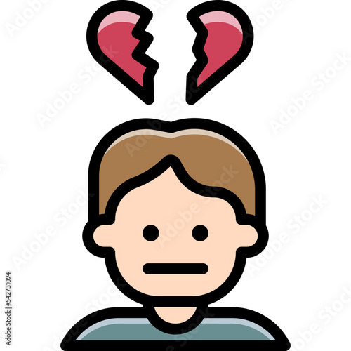 Heartbroken man icon