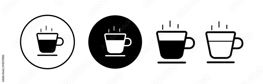 Obraz premium Coffee and Tea line icons. Cappuccino, Teapot, and Coffee pot. Coffee beans linear icon set