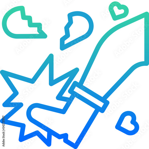 Kick heart icon