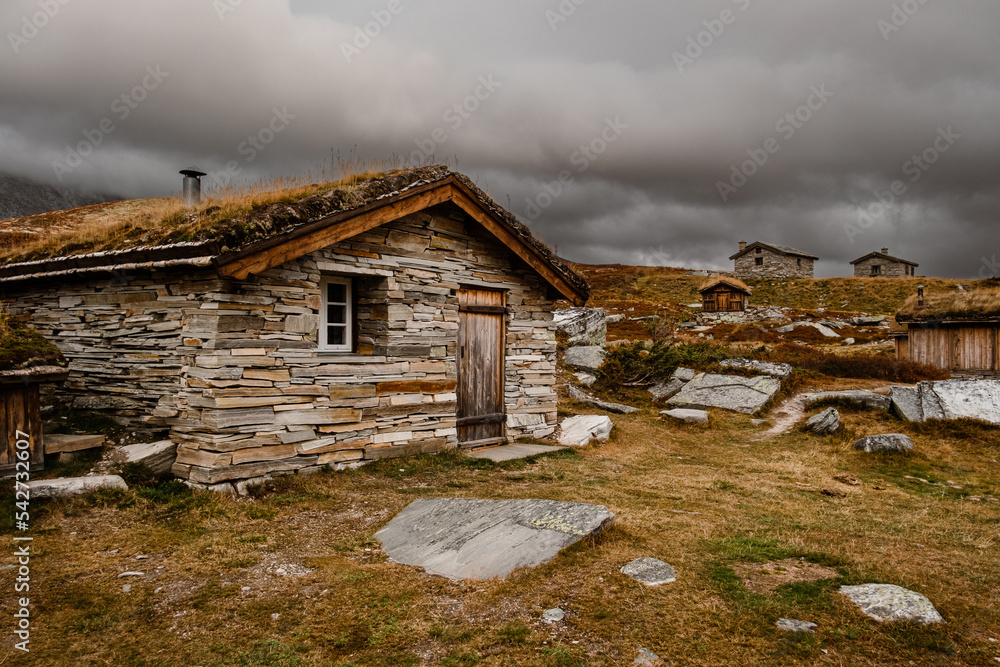 autumn mountain landscape of Rondane National Park in Norway, Peer Gynt hytta autumn mountain landscape of Rondane National Park in Norway, Peer Gynt hytta