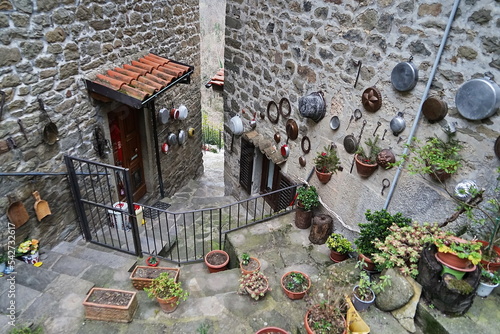 Glimpse of the ancient medieval village of Raggiolo, Tuscany, Italy