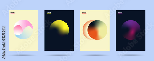 Abstract circle backgrounds or set poster template concept in modern minimal style for corporate identity, branding, social media advertising, promo. Minimalist poster design with dynamic gradinet 