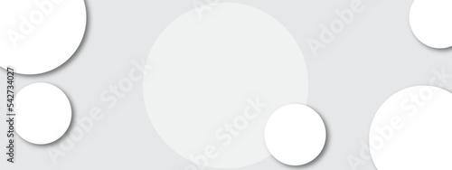 Abstract white and grey geometric circle background with shadow. Vector illustration. 