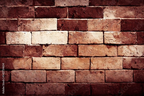Photo Brick wall. Old vintage brick wall pattern.