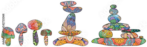 Vector Illustration of balance made of colored stones.