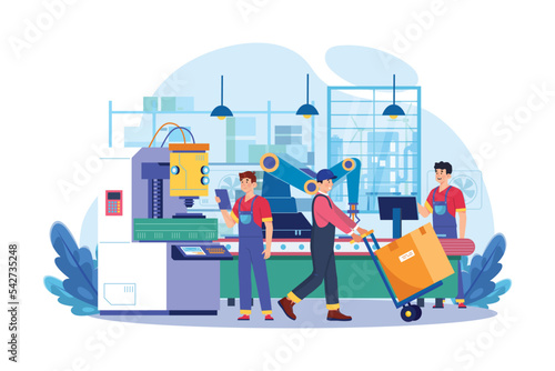 Factory production Illustration concept on white background