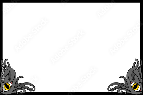 Halloween Frame Border on the theme of big-eyed Tentacle monsters