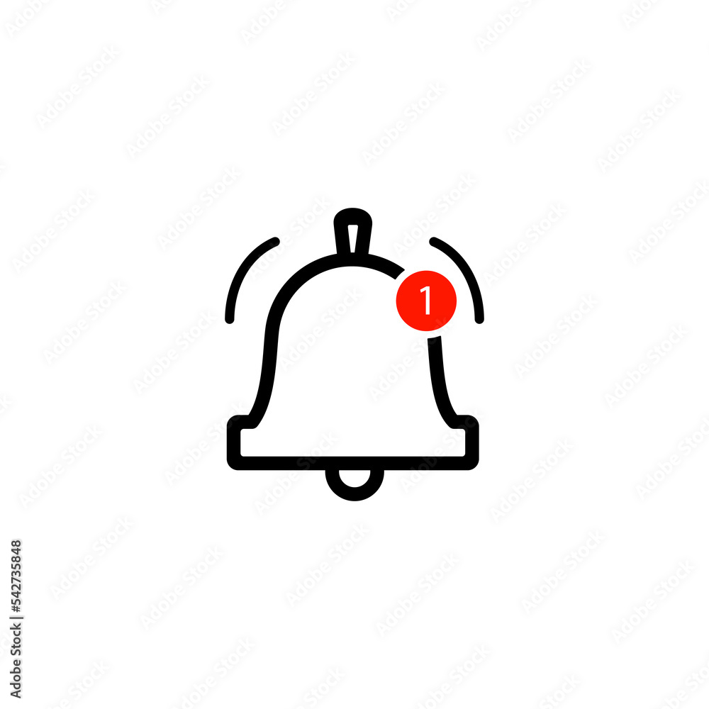 Obraz premium Notification icon vector. New message, bell. UI sign, social media element, EPS, UI