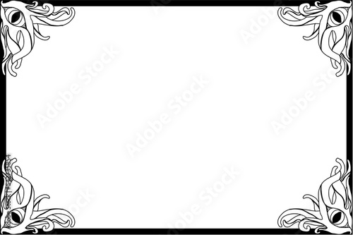 Halloween Frame Border on the theme of big-eyed Tentacle monsters