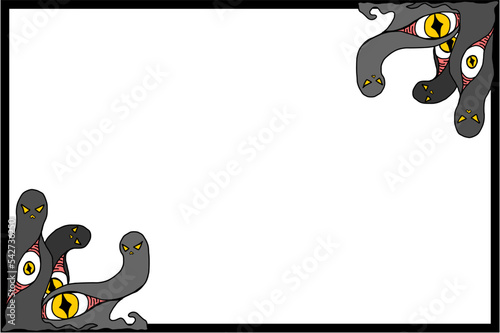 Halloween Frame Border on a freaky big-eyed monster theme