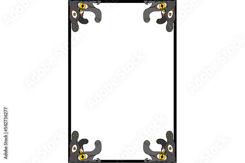Halloween Frame Border on a freaky big-eyed monster theme