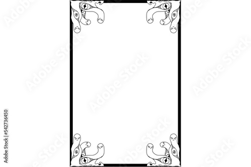 Halloween Frame Border on a freaky big-eyed monster theme