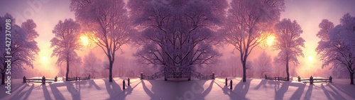 Winter snowy night street. ...