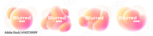 Banner with gradient isolated on white background. Abstract liquid 3d shapes. Vector set. Fluid vivid gradients for banners, brochures, covers. Colorful bright template. Splash. Dynamic soft color.