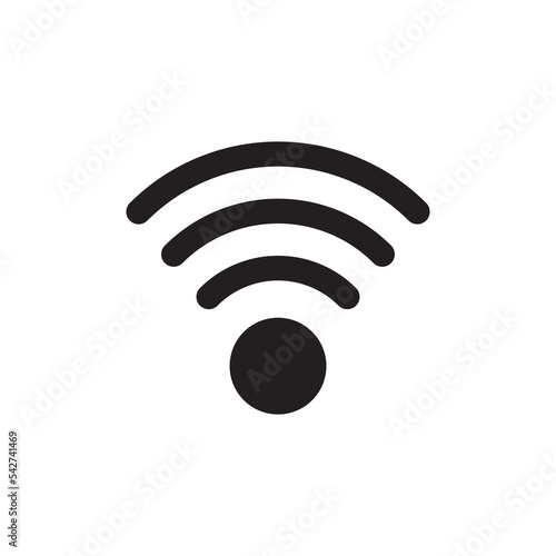 Wifi wireless internet signal flat icon for apps. Vector illustration isolated on white background