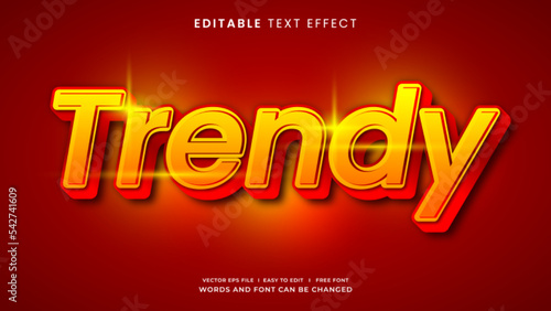 Trendy 3D Text Effect, Editable text effect