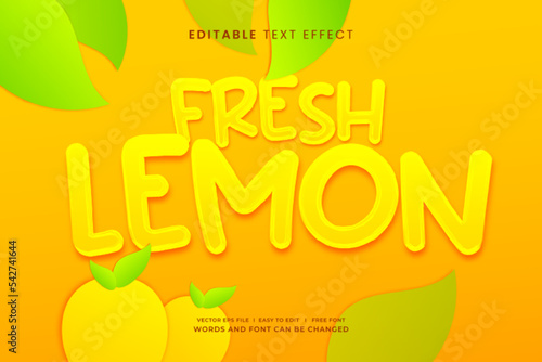 Fresh Lemon 3D Editable Text Effect