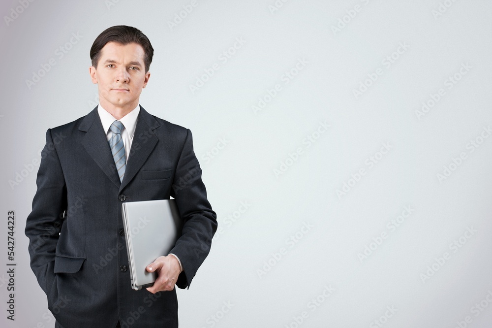 Smiling happy young business man professional worker Smiling happy young business man professional worker