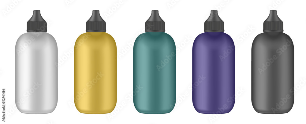 Set of foundation bottles. 3d mockup. White, gold, green, purple and black colors. Concealer container. Black cap. Plastic bottle. Decorative cosmetics. BB or CC cream tube. Dropper mockup Set of foundation bottles. 3d mockup. White, gold, green, purple and black colors. Concealer container. Black cap. Plastic bottle. Decorative cosmetics. BB or CC cream tube. Dropper mockup