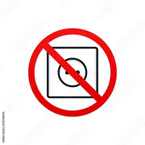 No socket sign. No plug. Illustration vector