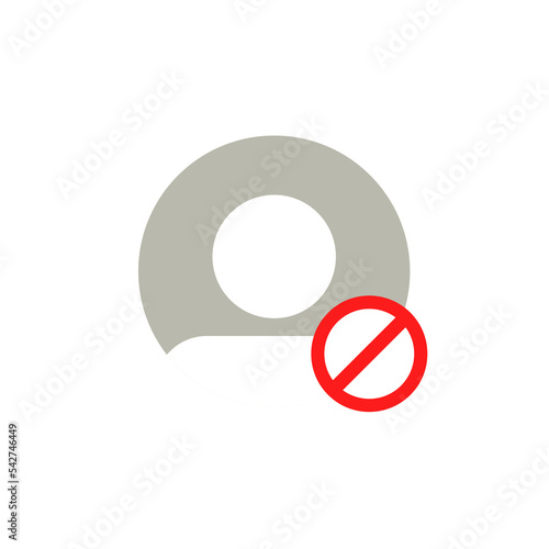 Blocked account user. Block profile icon. Illustration vector.