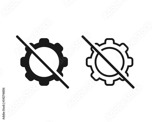 No gear icon. Illustration vector
